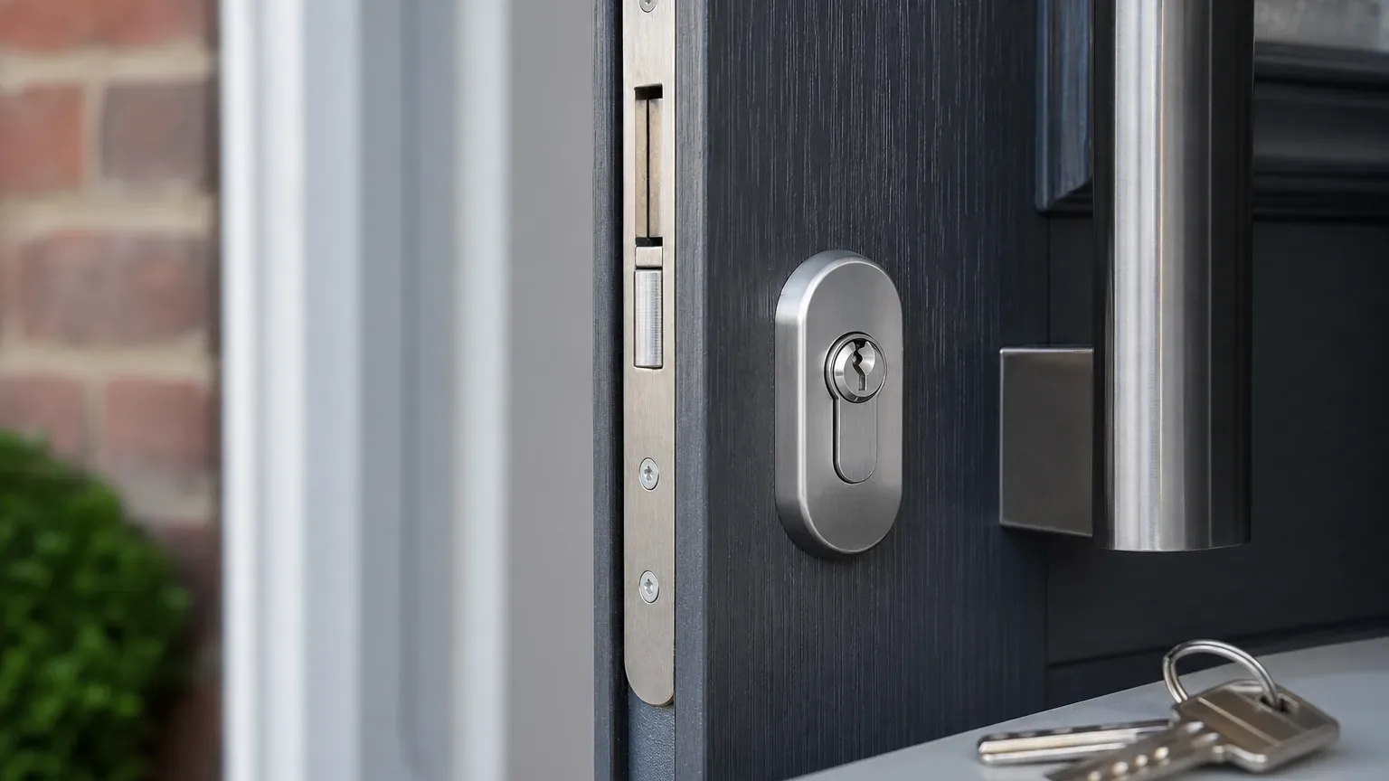 Illustrative AI-generated emergency lockout help project image for a locksmith website demonstration